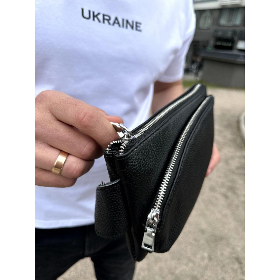 Поясна бананка унісекс 14х25х8, сумка конверт для телефону та документів TD-54928 чорна