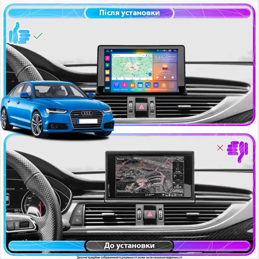 Штатная магнитола Lesko для Audi Q3 I (8U) 2011-2014 экран 9" 2/32Gb Wi-Fi GPS Base