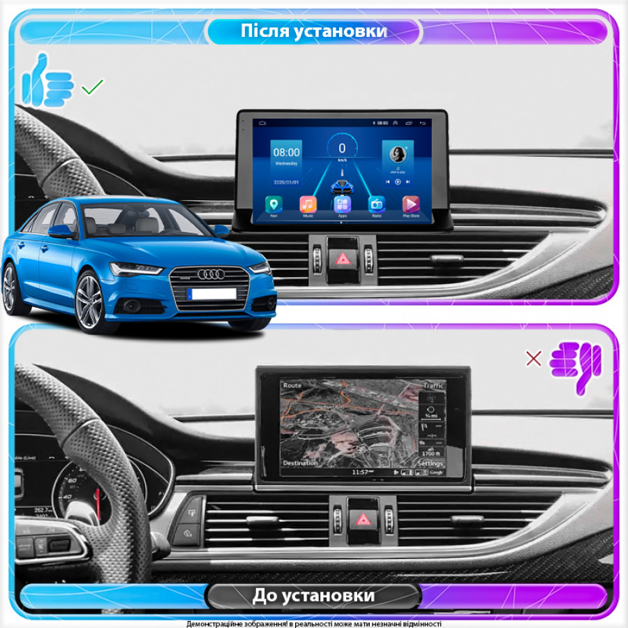 Штатная магнитола Lesko для Audi Q3 I (8U) 2011-2014 экран 9" 2/32Gb 4G Wi-Fi GPS Top