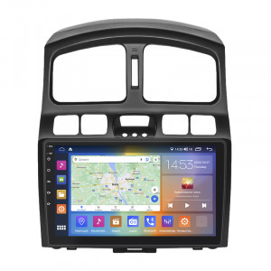 Штатная магнитола Lesko для Hyundai Santa Fe I 2000-2012 экран 9" 4/64Gb CarPlay 4G Wi-Fi GPS Prime