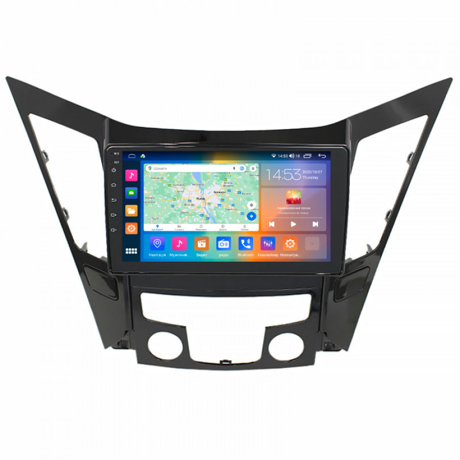 Штатная магнитола Lesko для Hyundai Sonata VI (YF) 2009-2014 экран 9" 4/64Gb CarPlay 4G Wi-Fi GPS Prime