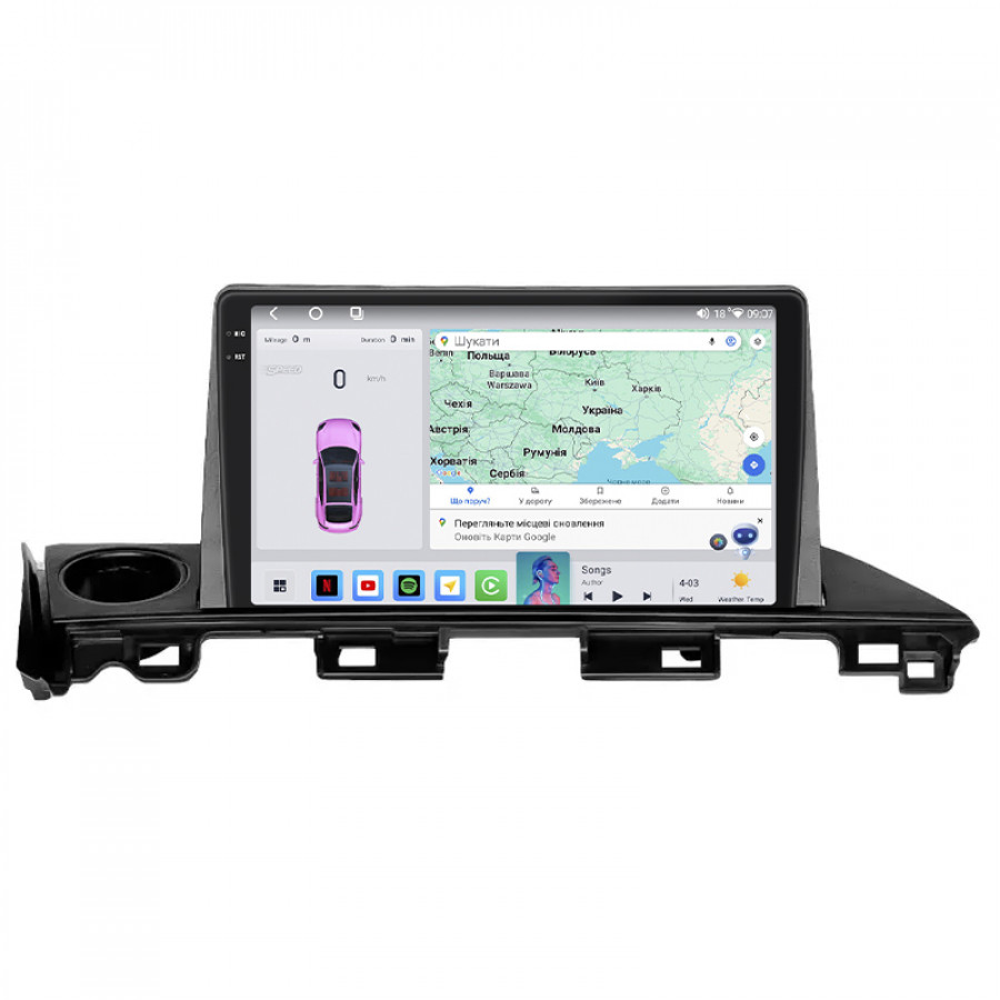 Штатная магнитола Lesko для Mazda 6 III (GJ) Рестайлинг 2015-2018 экран 9" 4/64 QLED CarPlay 4G Wi-Fi GPS 360 Prime