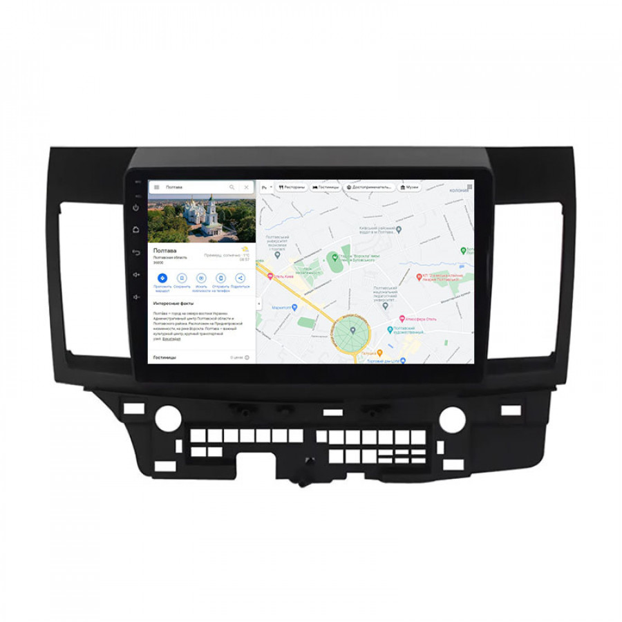 Штатная магнитола Lesko для Mitsubishi Lancer Evolution X 2007-2016 экран 10" 1/16Gb Wi-Fi GPS Base