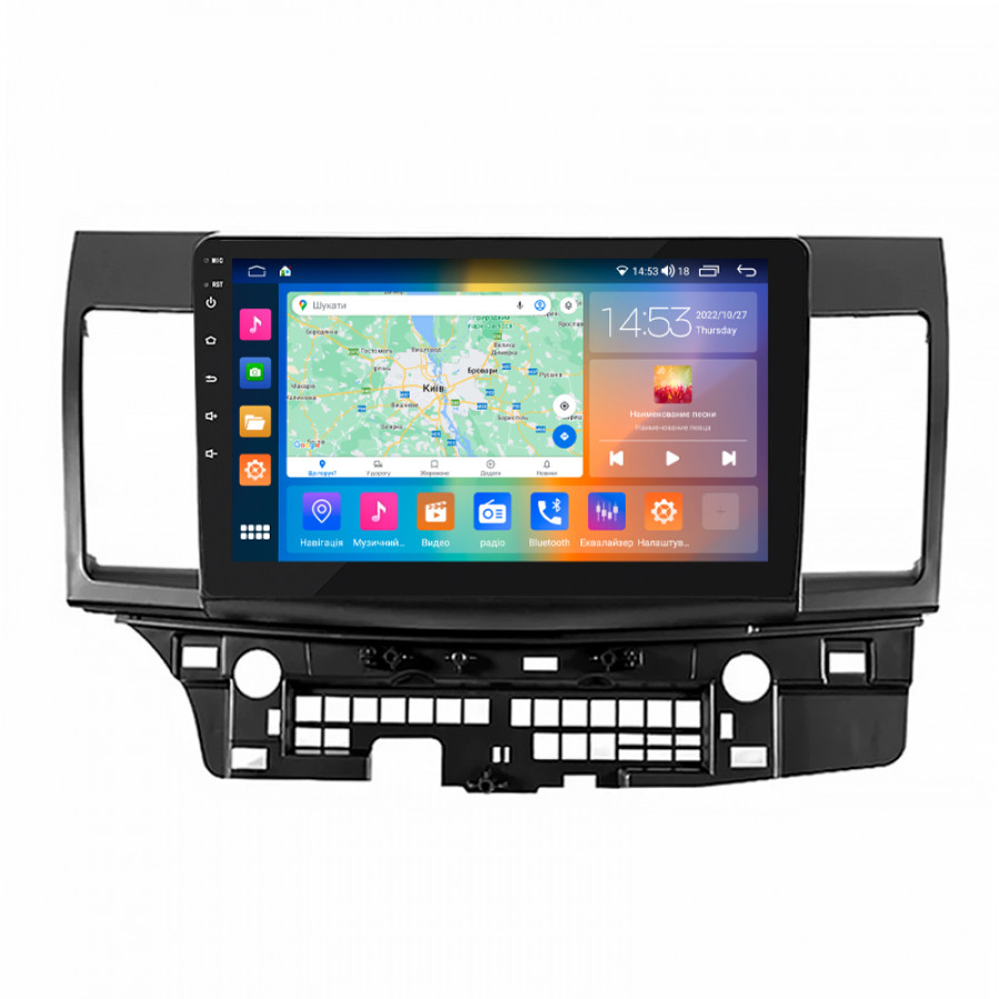 Штатная магнитола Lesko для Mitsubishi Lancer Evolution X 2007-2016 экран 10" 4/64Gb CarPlay 4G Wi-Fi GPS Prime