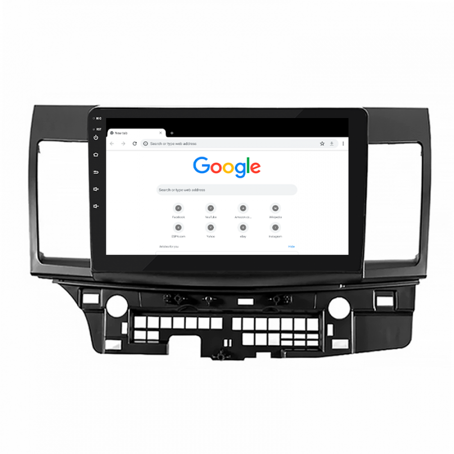 Штатная магнитола Lesko для Mitsubishi Lancer Evolution X 2007-2016 экран 10" 2/32Gb 4G Wi-Fi GPS Top