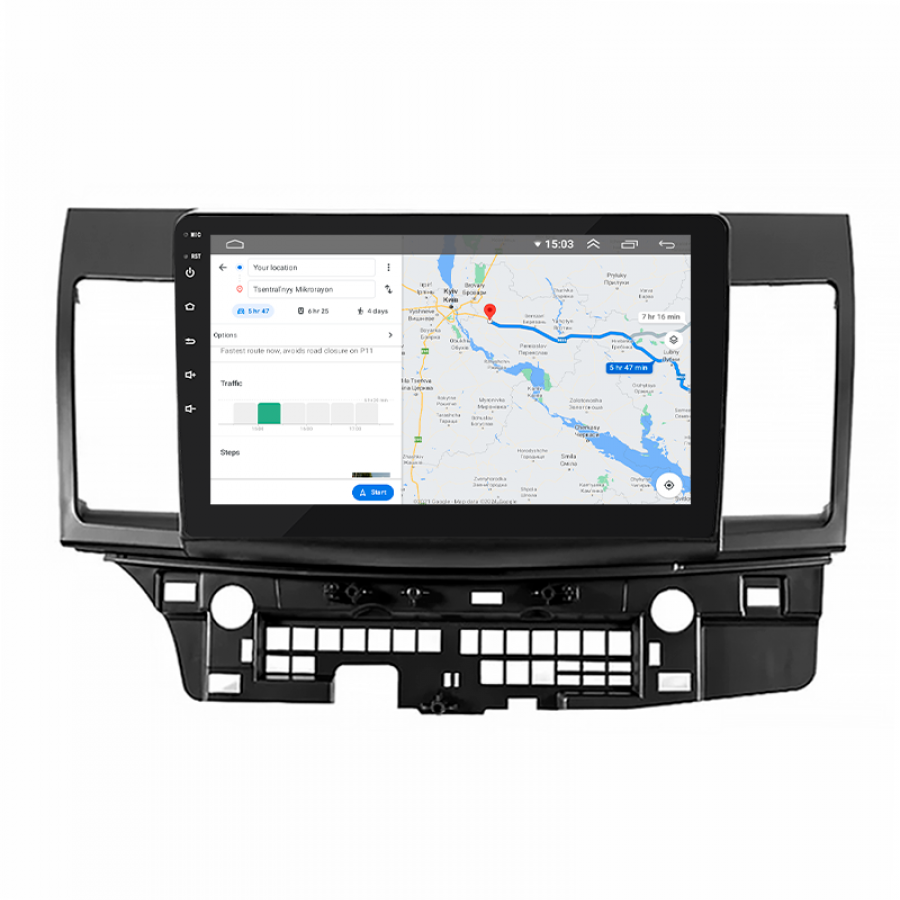 Штатная магнитола Lesko для Mitsubishi Lancer Evolution X 2007-2016 экран 10" 4/32Gb 4G Wi-Fi GPS Top