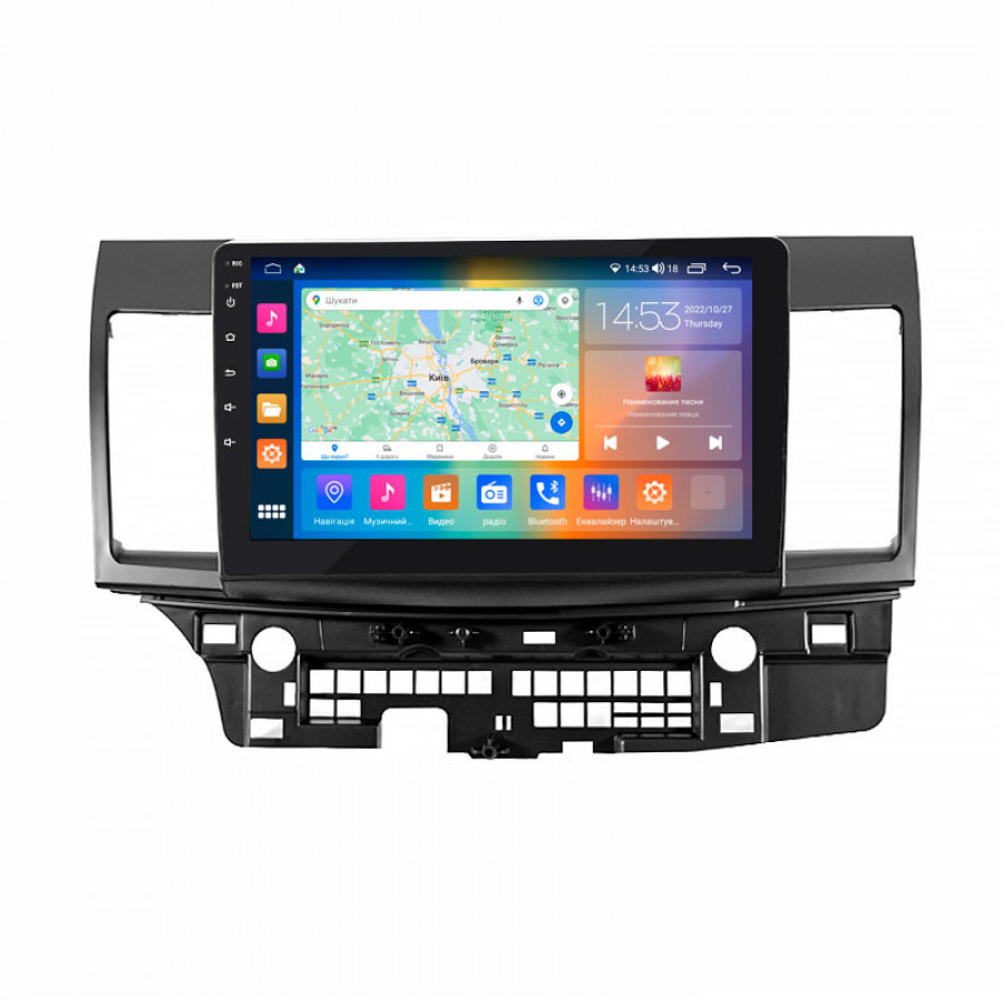 Штатная магнитола Lesko для Mitsubishi Lancer X Рестайлинг 2 2015-2017 экран 10" 2/32Gb CarPlay 4G Wi-Fi GPS Prime