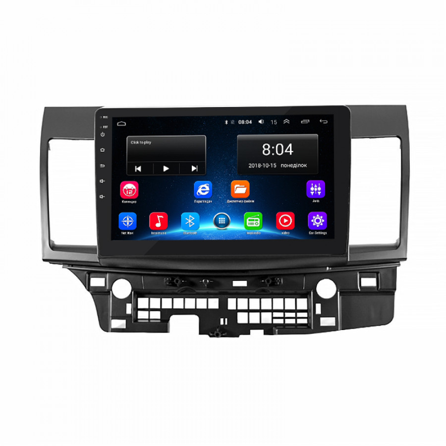 Штатная магнитола Lesko для Mitsubishi Lancer X Рестайлинг 2011-2015 экран 10" 2/32Gb Wi-Fi GPS Base