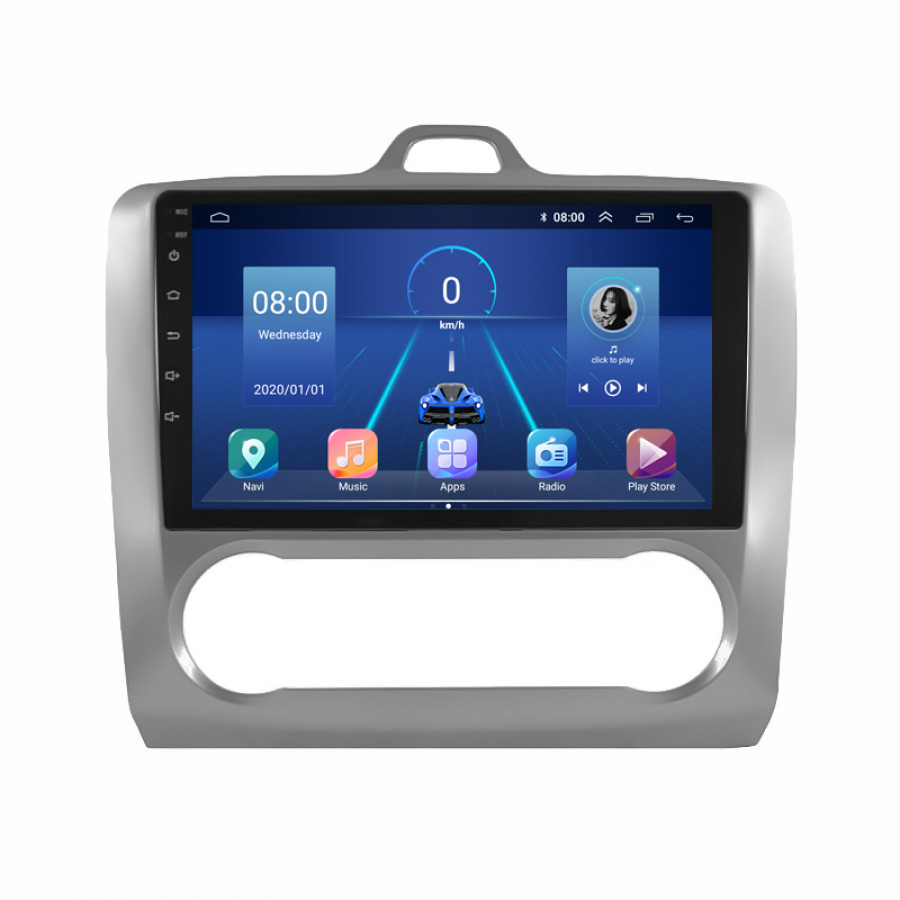 Штатная магнитола Lesko для Ford Focus II 2004-2008 экран 9" 4/32Gb 4G Wi-Fi GPS Top