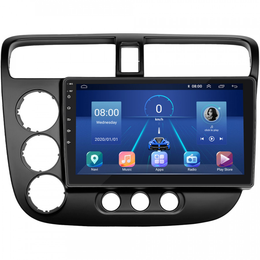Штатная магнитола Lesko для Honda Civic VII 2000-2003 экран 9" 4/32Gb 4G Wi-Fi GPS Top