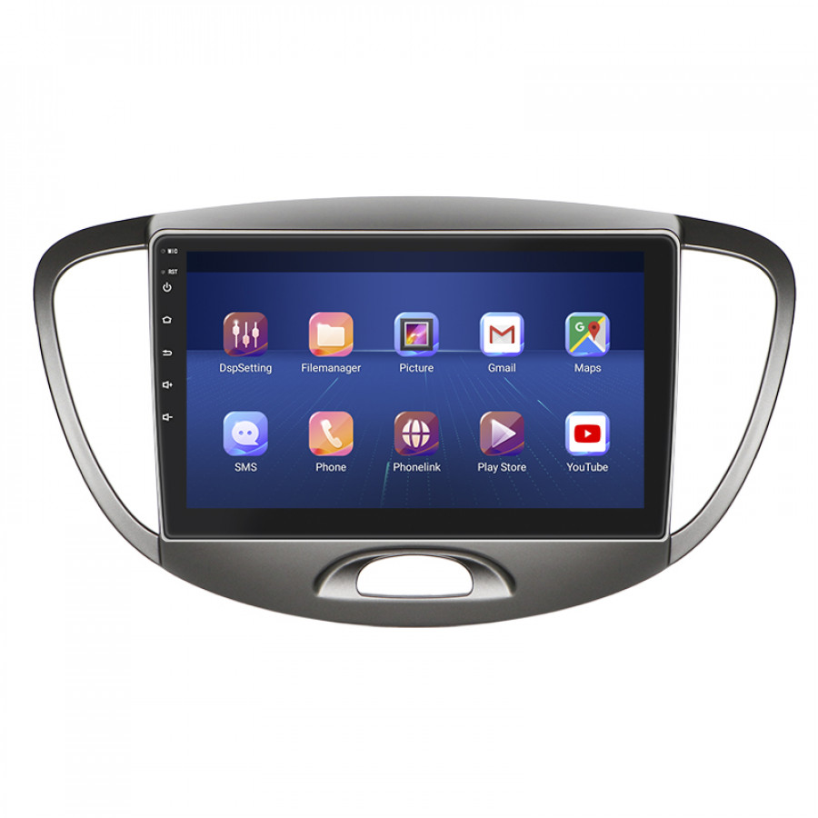 Штатная магнитола Lesko для Hyundai i10 I 2007-2013 экран 9" 4/32Gb 4G Wi-Fi GPS Top