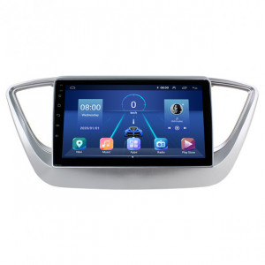 Штатная магнитола Lesko для Hyundai Solaris II 2017-2020 экран 9" 4/32Gb 4G Wi-Fi GPS Top