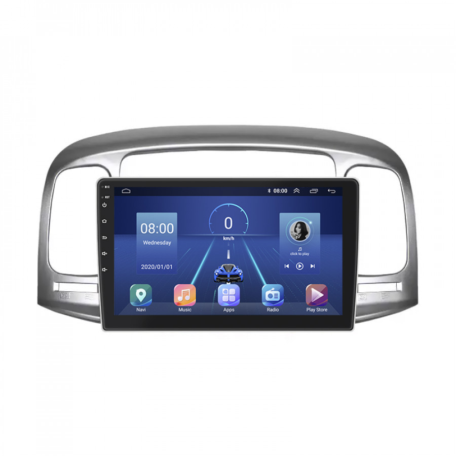 Штатная магнитола Lesko для Hyundai Verna II 2005-2010 экран 9" 4/32Gb 4G Wi-Fi GPS Top