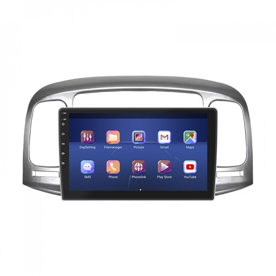 Штатная магнитола Lesko для Hyundai Verna II 2005-2010 экран 9" 4/32Gb 4G Wi-Fi GPS Top