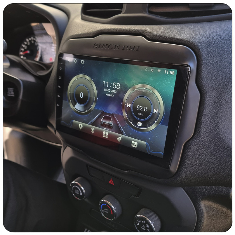 Штатная магнитола Lesko для Jeep Renegade I Рестайлинг 2018-н.в. экран 9" 4/32Gb 4G Wi-Fi GPS Top