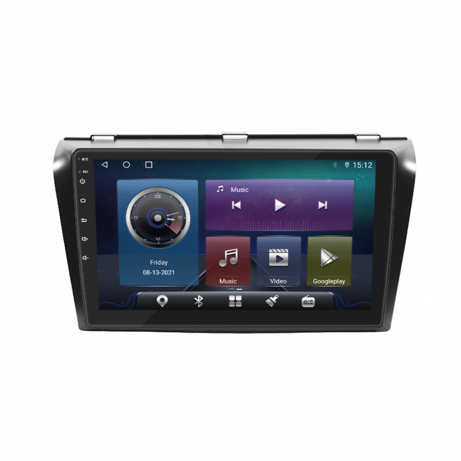 Штатная магнитола Lesko для Mazda 3 I (BK) Рестайлинг 2006-2009 экран 9" 4/32Gb 4G Wi-Fi GPS Top