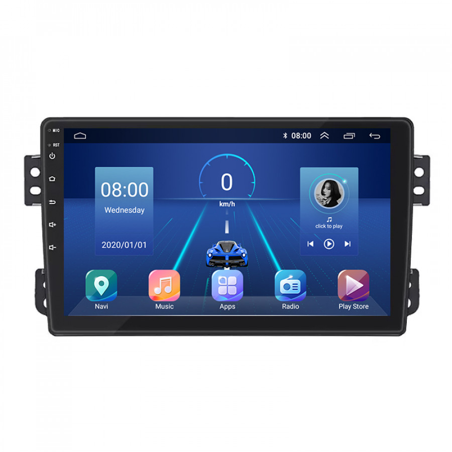 Штатная магнитола Lesko для Opel Agila B 2008-2014 экран 9" 4/32Gb 4G Wi-Fi GPS Top