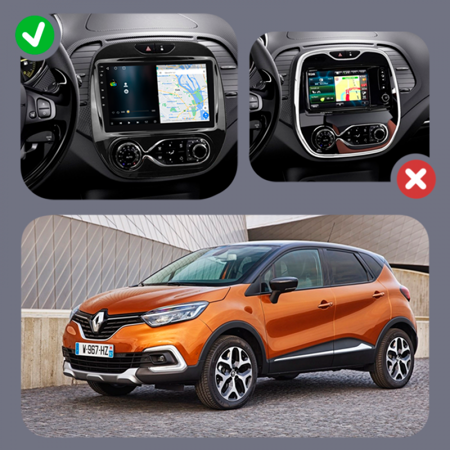 Штатная магнитола Lesko для Renault Captur I 2012-2017 экран 9" 4/32Gb 4G Wi-Fi GPS Top