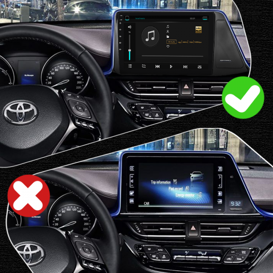 Штатная магнитола Lesko для Toyota C-HR I 2016-2019 экран 9" 4/32Gb 4G Wi-Fi GPS Top