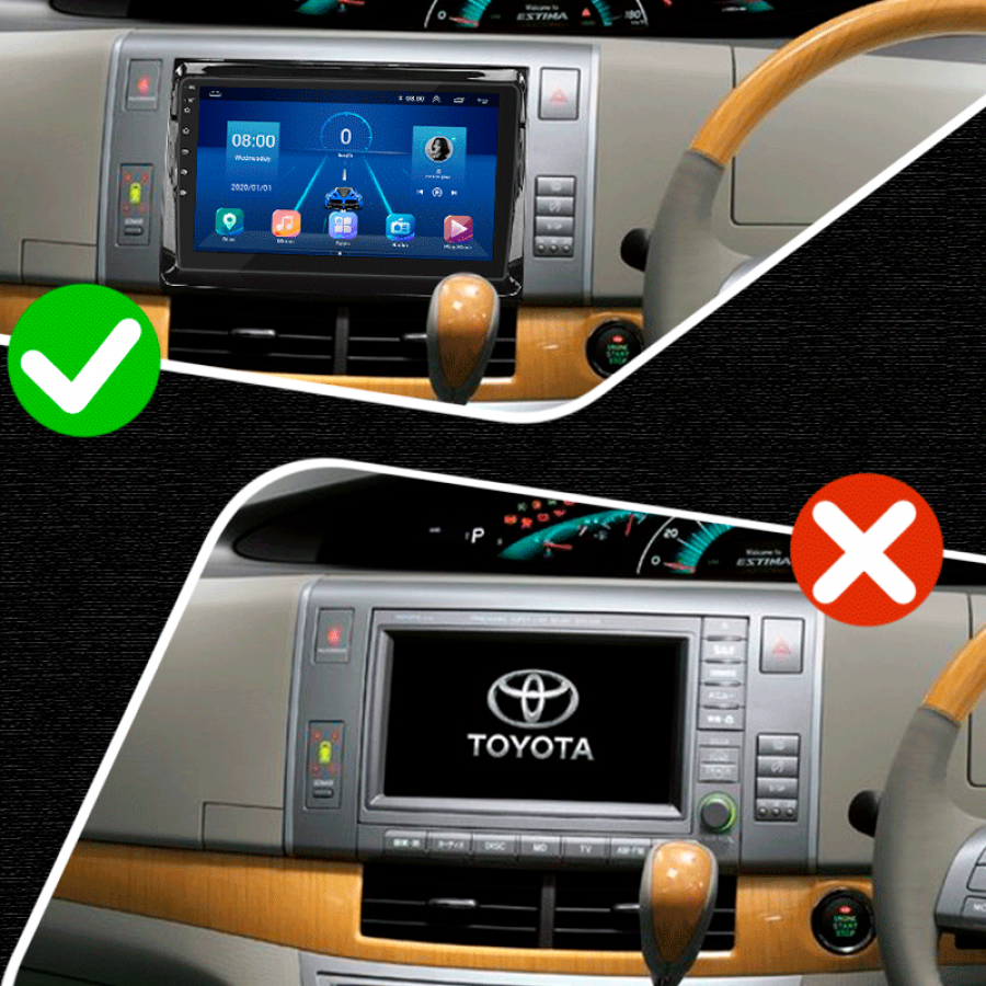 Штатная магнитола Lesko для Toyota Estima III 2006-2008 экран 9" 4/32Gb 4G Wi-Fi GPS Top