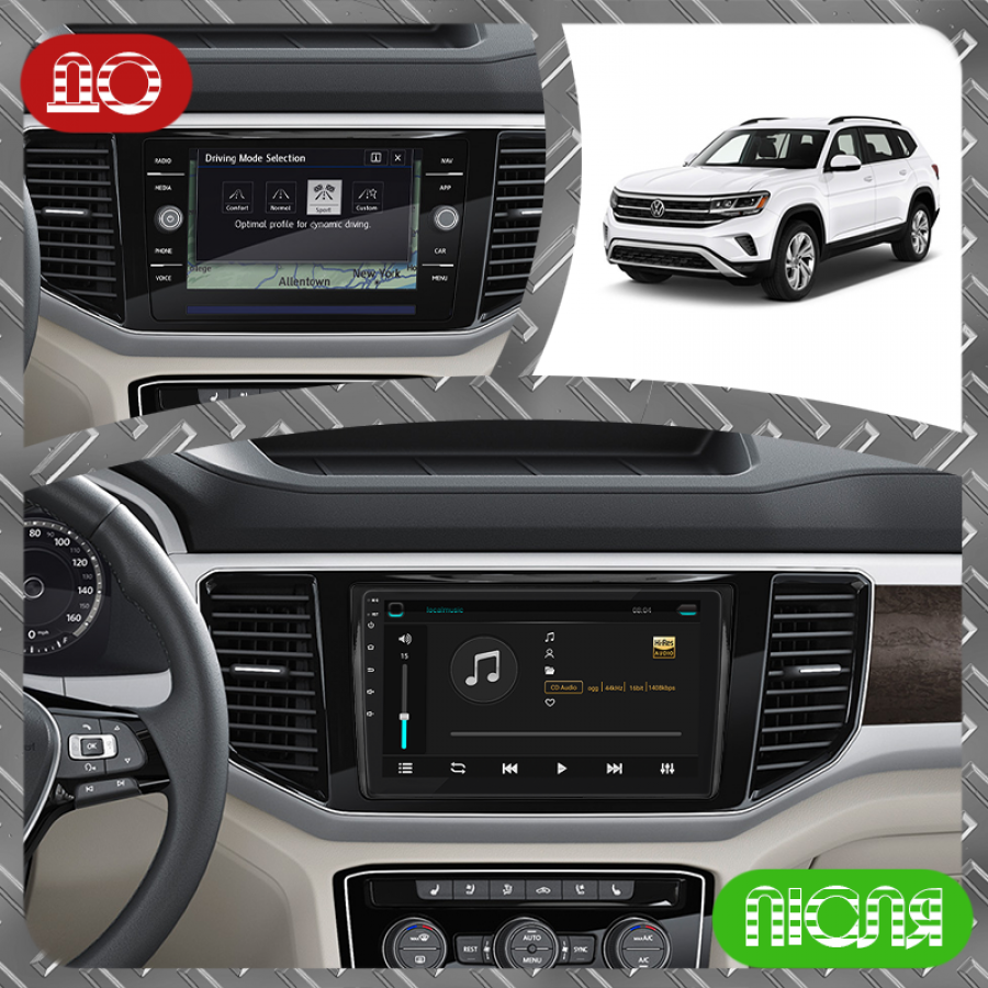 Штатная магнитола Lesko для Volkswagen Atlas I 2017-2020 экран 9" 4/32Gb 4G Wi-Fi GPS Top
