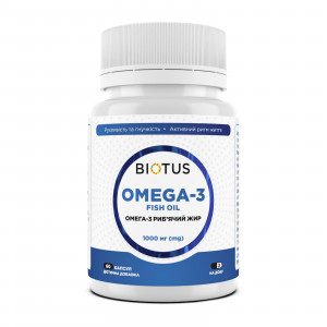 Омега-3 риб'ячий жир, Omega-3 Fish Oil, Biotus, 60 капсул (1000 мг на 2 капсули)