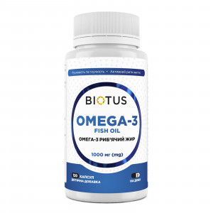 Омега-3 риб'ячий жир, Omega-3 Fish Oil, Biotus, 120 капсул (1000 мг на 2 капсули)