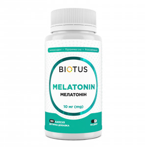 Мелатонін, Melatonin, Biotus, 10 мг, 100 капсул