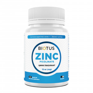 Цинк піколінат, Zinc Picolinate, Biotus, 15 мг, 60 капсул
