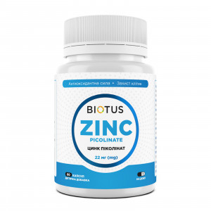 Цинк піколінат, Zinc Picolinate, Biotus, 22 мг, 60 капсул