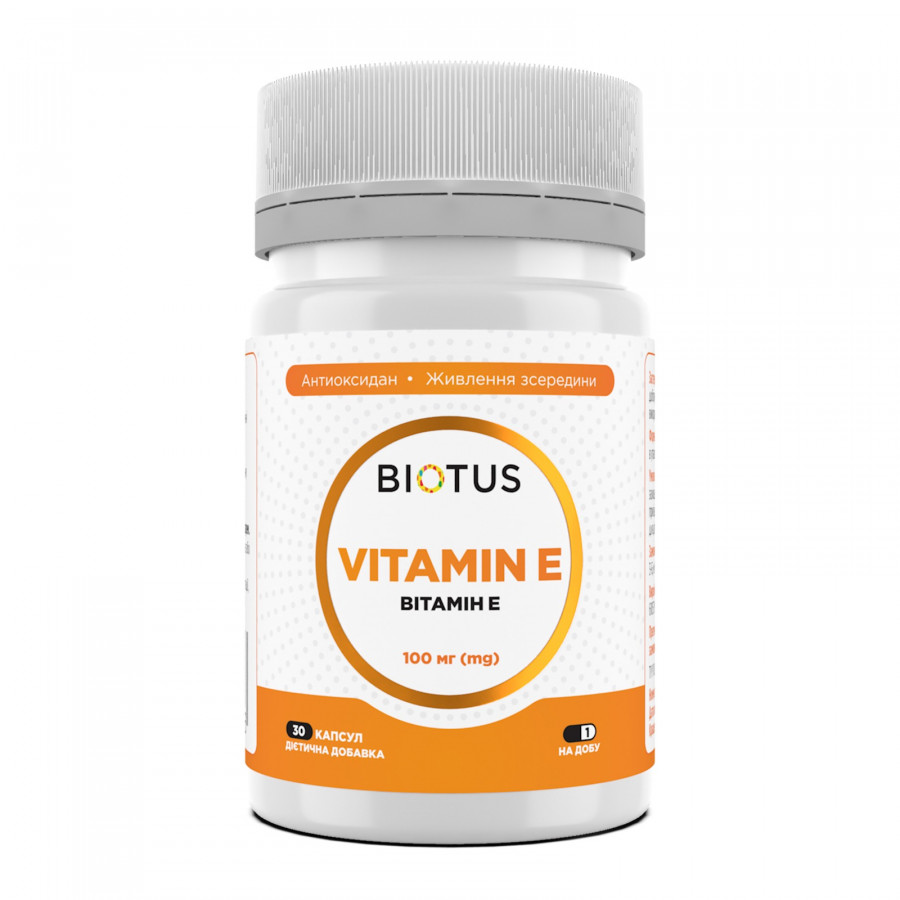 Вітамін Е, Vitamin Е, Biotus, 100 мг, 30 капсул
