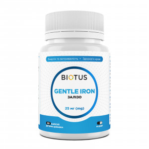 Залізо, Gentle Iron, Biotus, 25 мг, 60 капсул