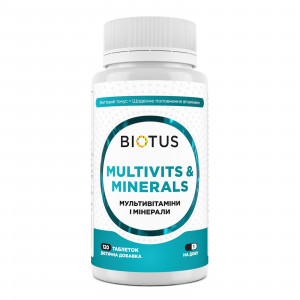 Мультивітаміни та мінерали, Multivits & Minerals, Biotus, 120 таблеток
