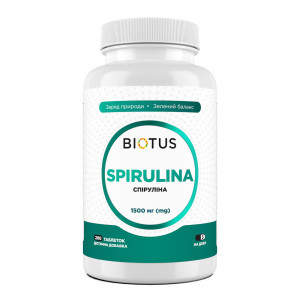 Спіруліна, Spirulina, Biotus, 200 таблеток (1500 мг у трьох таблетках)