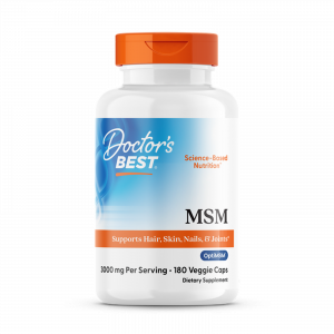 Метилсульфонілметан, MSM with OptiMSM, Doctor's Best, 1000 мг, 180 веганських капсул