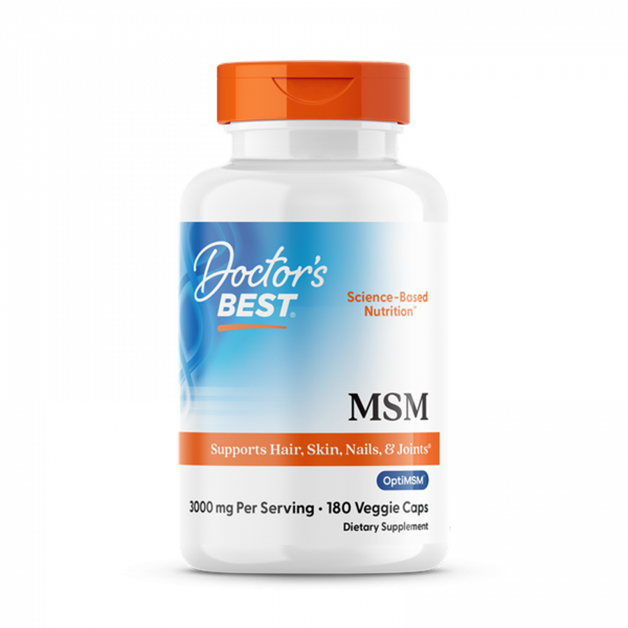 Метилсульфонілметан, MSM with OptiMSM, Doctor's Best, 1000 мг, 180 веганських капсул