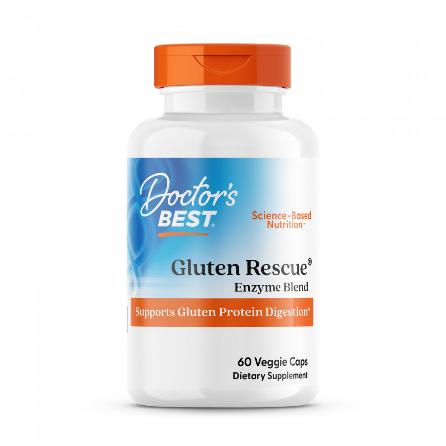 Розщеплення глютену, Gluten Rescue, Doctor's Best, суміш ферментів, 60 веганських капсул