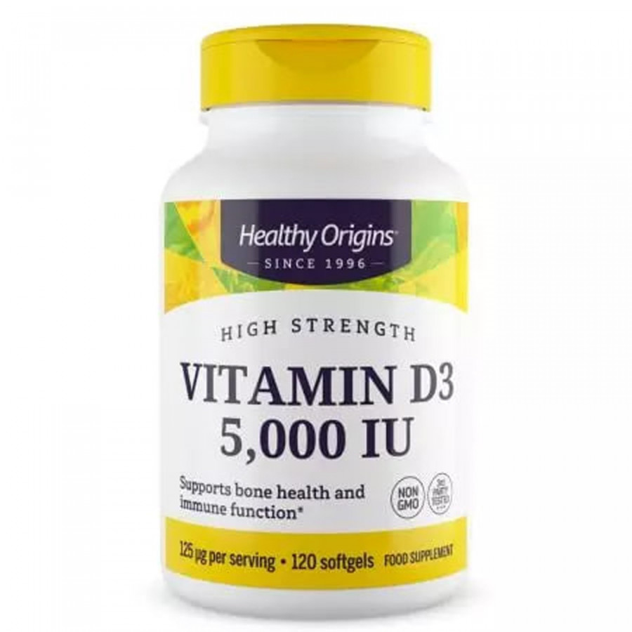 Вітамін D3 в олії МСТ, Vitamin D3 in MCT Oil, Healthy Origins, 5000 МО, 120 гелевих капсул