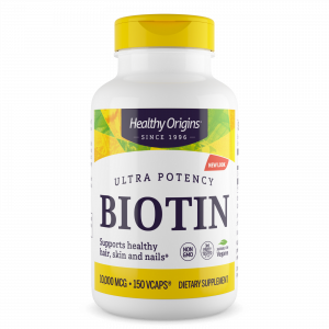Біотин, Biotin, Healthy Origins, надвисока концентрація, 10,000 мкг, 150 веганських капсул