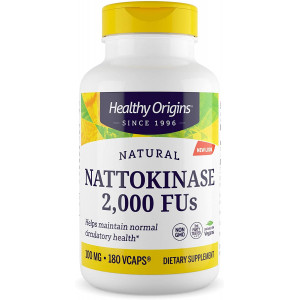 Наттокіназа, Nattokinase 2,000 FU's, Healthy Origins, 100 мг, 180 капсул