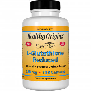 Глутатіон, L-Glutathione, Healthy Origins, Setria, знижений, 250 мг, 150 капcул