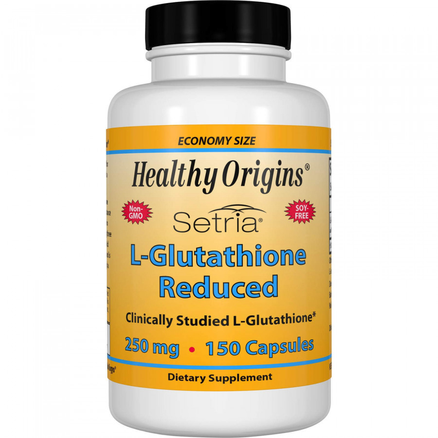 Глутатіон, L-Glutathione, Healthy Origins, Setria, знижений, 250 мг, 150 капcул