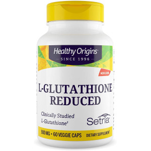 Глутатіон, L-Glutathione, Healthy Origins, Setria, знижений, 500 мг, 60 капсул