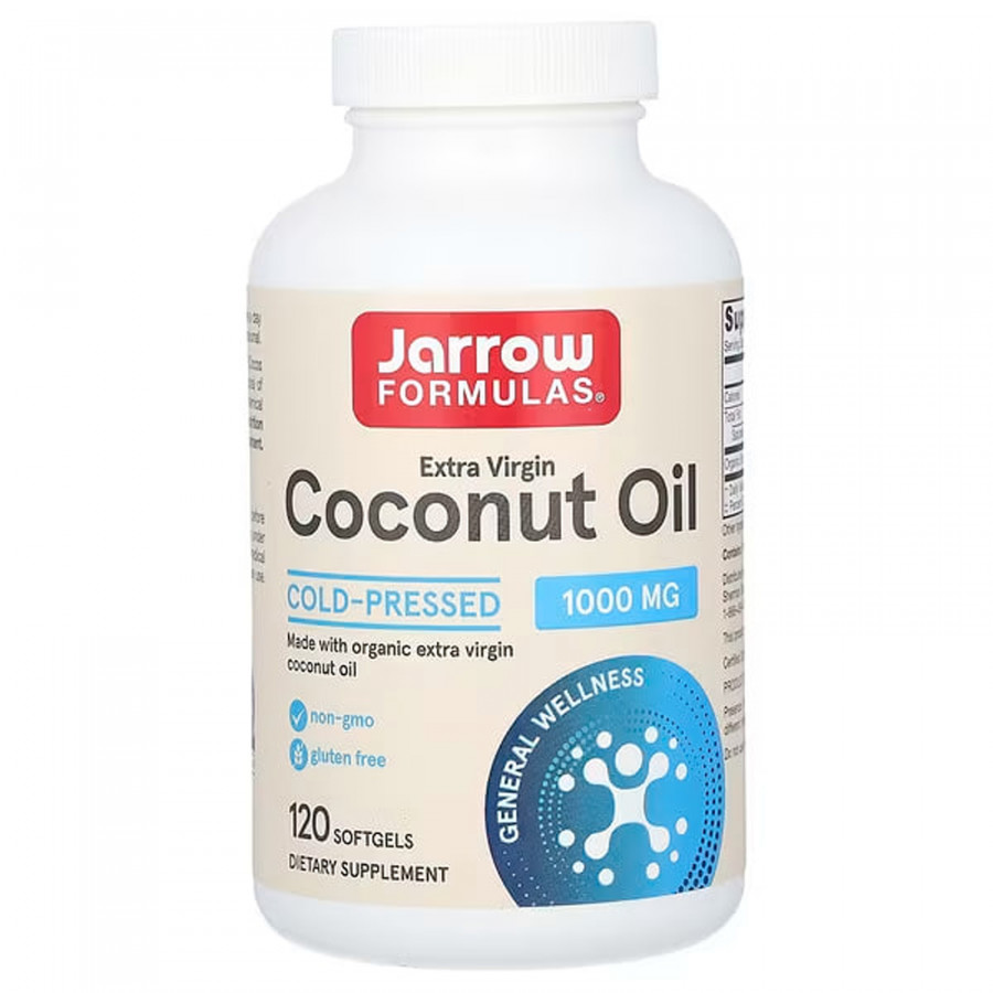 Кокосова олія, Coconut Oil, Jarrow Formulas, 1000 мг, 120 капсул