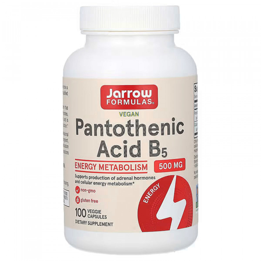 Пантотенова кислота, Pantothenic Acid B5, Jarrow Formulas, 500 мг, 100 капс.