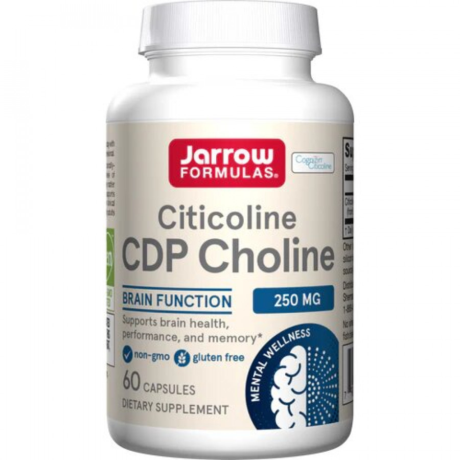 Цитиколін, Citicoline, CDP Choline, Jarrow Formulas, 250 мг, 60 кап.