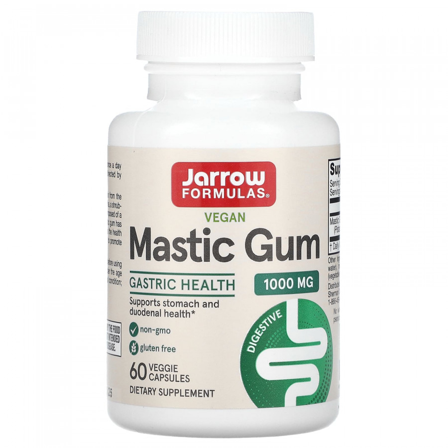 Смола мастикового дерева, Mastic Gum, Jarrow Formulas, 500 мг, 60 вегетаріанських капсул