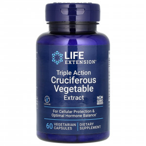 Екстракт хрестоцвітих овочів, Triple Action Cruciferous Vegetable Extract, Life Extension, потрійної дії, 60 капсул