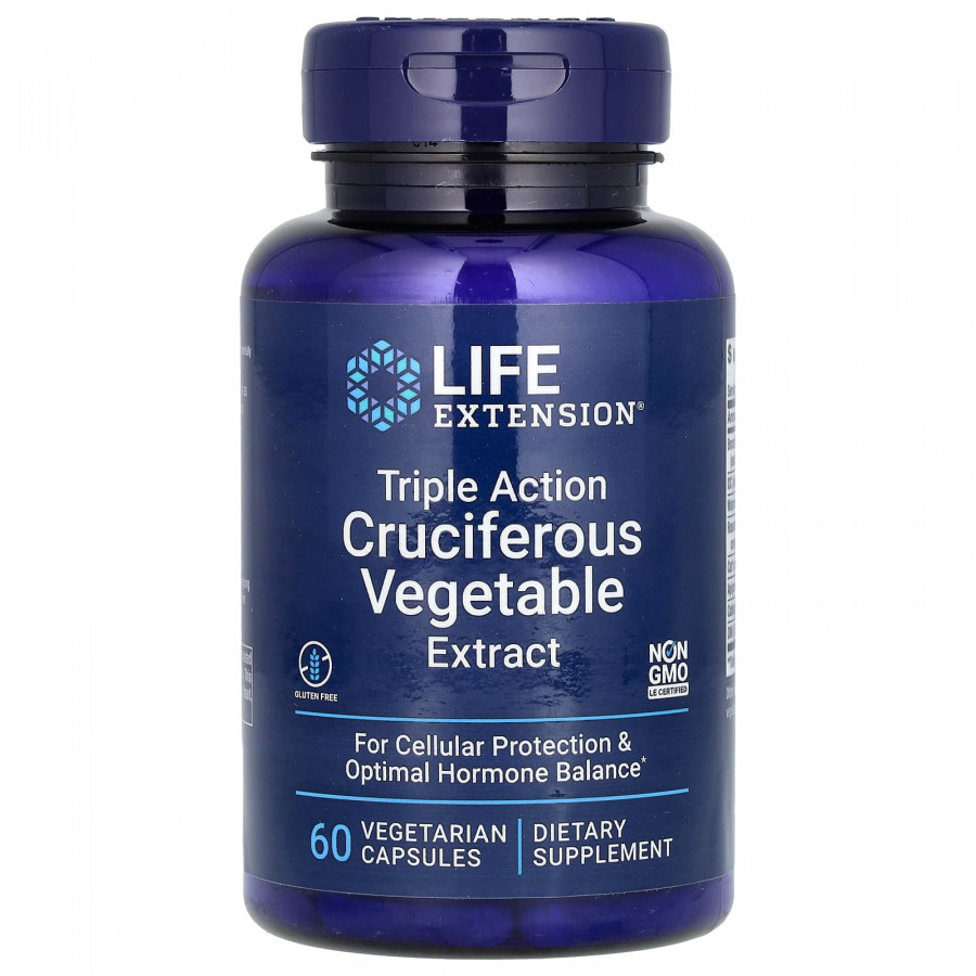 Екстракт хрестоцвітих овочів, Triple Action Cruciferous Vegetable Extract, Life Extension, потрійної дії, 60 капсул
