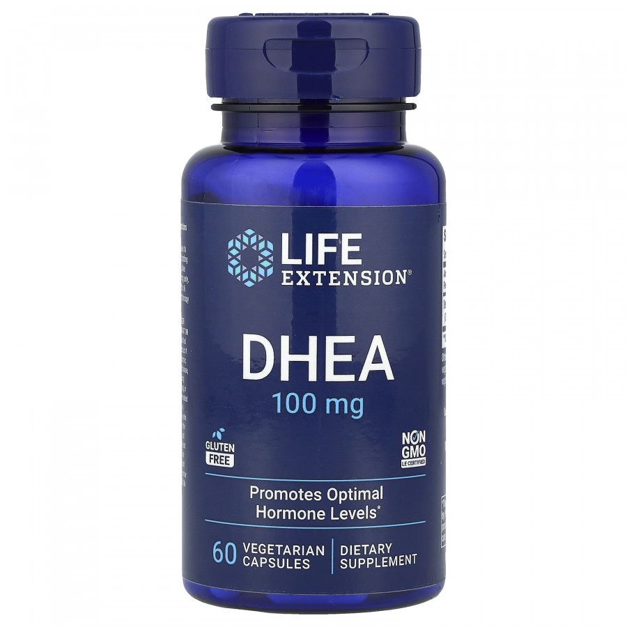 ДГЕА, DHEA, Life Extension, 100 мг, 60 капсул